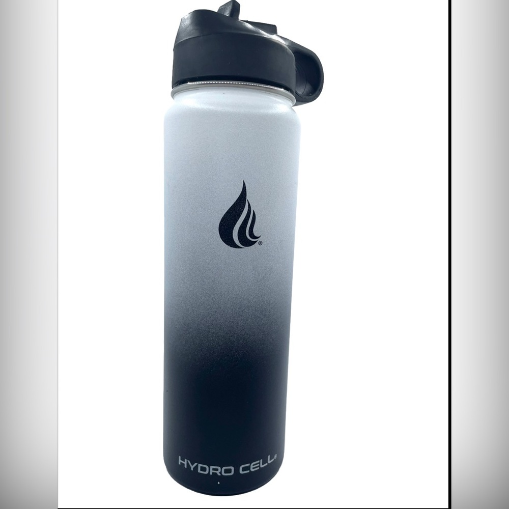 Hydro Cell Stainless Steel Water Bottle Black/White Ombre 38 ozs